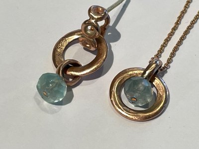 Aquamarinanhänger für Kette und Ohrring