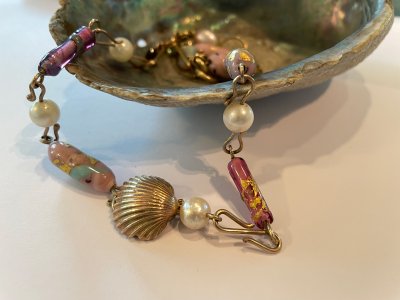 Rosegoldvariomuschel auch in Kette tragbar