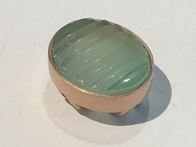 gravierter Chrysopras in Rosegold