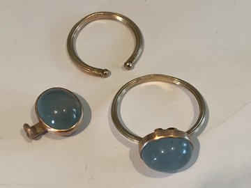 Aquamarine für Ring und Ohrringe